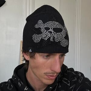 Vintage Y2K Black Archive Japanese TK Sapkid Skull Star Skullcap Beanie Hat